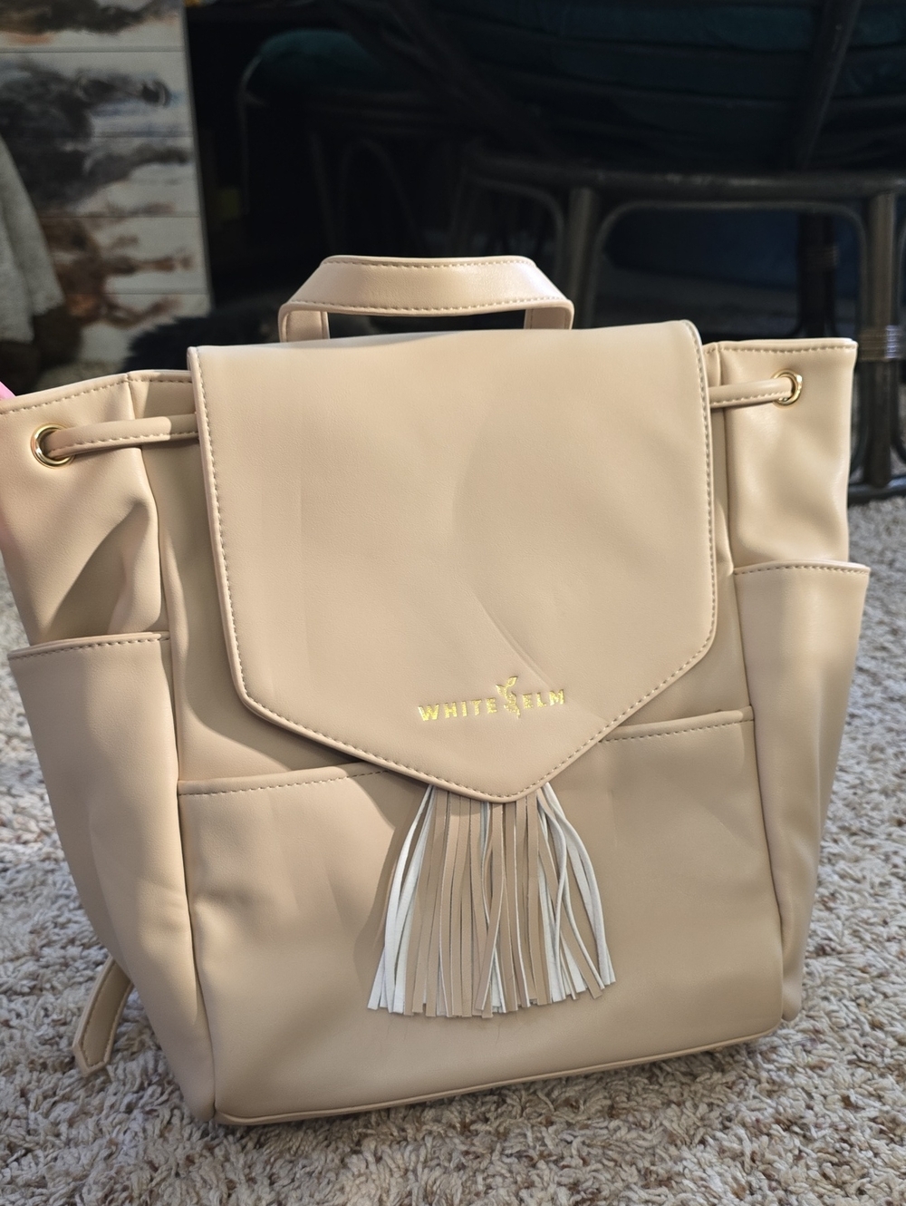 White Elm Convertible Backpack in Sand